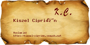 Kiszel Ciprián névjegykártya